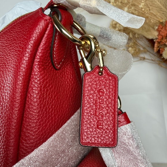 Coach Pennie Vibrant Red Leather Hobo Hand Shoulder Large Bag NWT - Picture 7 of 14